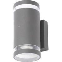 Zinc Outdoor Up and Down Wall Light with Dusk Til Dawn Sensor Anthracite