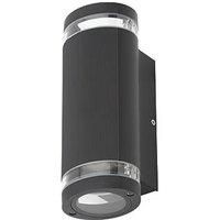 Zinc Helix Up & Down Black Wall Light IP44 2 x GU10 35W