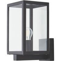 Hestia E27 Glass Panel Outdoor Box Lantern - Black