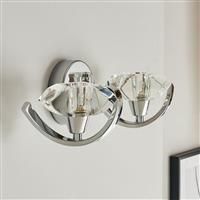 BHS Scorpio Glass 2 Light LED Wall Light - Silver