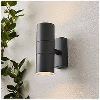 Zinc Leto Ip65 2Lt Gu10 Wall Light Anth