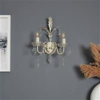 BHS Josefine Metal 2 Light Wall Light - Cream