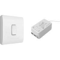 Single Kinetic Grid Switch Kit in frame with Reciever Grid Switch White in Dimmable White