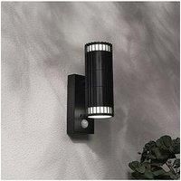 Zinc Muto 2 Light Gu10 Up & Down Wl W Pir Ip65 Black