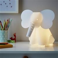 Litecraft Glow Table Lamp Elephant Origami Style Child's Bedside Light - White