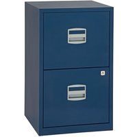 Bisley Metal Filing Cabinet 2 Drawer A4 - Color: Oxford Blue