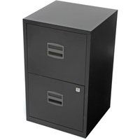 Bisley Steel 2 Drawer Filing Cabinet - Black