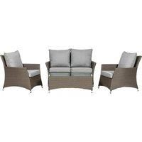 Royalcraft Paris 4 Seater Lounging Set In Grey With Grey Cushions And Coffee Table