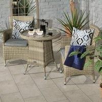 Wentworth 2 Seater Round Carver Bistro Set Grey