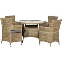 Royalcraft Wentworth 4 Seat Round Carver Dining Set - Cream, Cream
