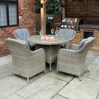 Royalcraft Wentworth Rattan 4 Seater Round Imperial Dining Set  wilko  Garden & Outdoor