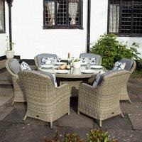 Royalcraft Wentworth Rattan 6 Seater Round Imperial Dining Set  wilko  Garden & Outdoor