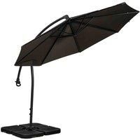 3m Royal Craft Deluxe Pedal Operated Rotational Cantilever Parasol with Cross Stand Cream