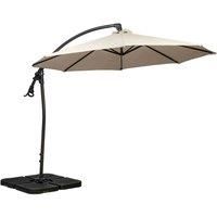 Royal Craft Deluxe Pedal Operated Rotational Cantilever Parasol with Cross Stand Cream