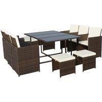 Royalcraft Cannes 8 Seater Cube Set - Brown