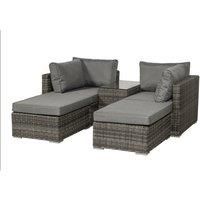 Royalcraft Paris 4 Seater 5pc Multi Setting Relaxer Set - Grey