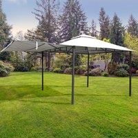 Royalcraft Algarve 3.3x3.3m Gazebo with 2.1m Extending Awning  Grey