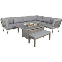 Royalcraft Mayfair Grey Fire Pit Set - 150x90cm Table
