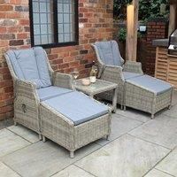 Royalcraft Wentworth 5pc Deluxe Gas Reclining Set  Grey  wilko  Garden & Outdoor