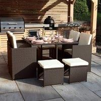 Royalcraft Nevada 4 Seater Cube Set - Brown
