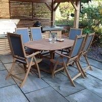 100% FSC Turnbury Table with 6 x Henley Textylene Recliner Armchairs