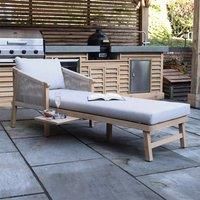 Roma Rope Sun Lounger with side table