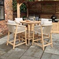 Roma 4 Seat Rope Bar Set with Deluxe Chairs