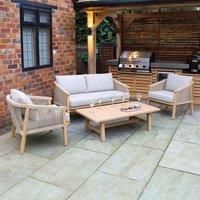 Royalcraft FSC 1 ROMA 4 Seater Double Lounge Set: 1 Two-seat sofa, 2 Armchairs, 1 Rectangular Coffee Table 127.5x65x36cm