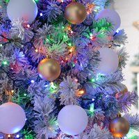 Festive Indoor & Outdoor 5ft Christmas Tree Glow-Worm Lights 520 Multi-Coloured LEDs