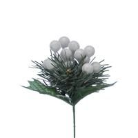 Festive Frosted Berry Pick, Silver