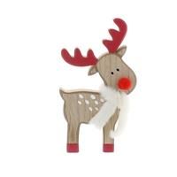 Festive Wooden Reindeer Ornament