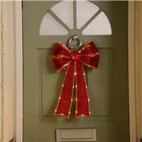 NEW 60cm GOLD 65 LEDs CHRISTMAS DOOR BOW MULTI ACTION Battery Operated  IN/OUT