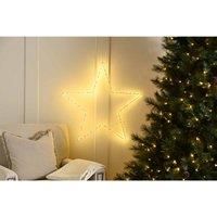 Festive 70Cm Dewdrop 2D Star With Warm White Led, White