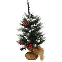 Artificial LED Christmas Tree 2ft Tabletop Home Decor Pre-Lit Multicoloured 60cm