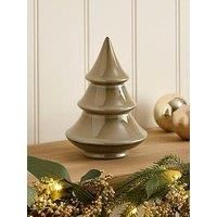 Festive 19 Cm 3 Tier Ceramic Brown Christmas Tree