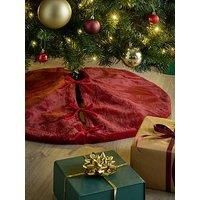 Festive Burgundy Faux Fur Tree Skirt