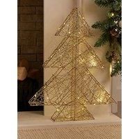 Festive 60 Cm Indoor/Outdoor Lit Gold Shimmer Christmas Tree