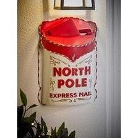 Festive 39 Cm Metal North Pole Post Box Christmas Decoration