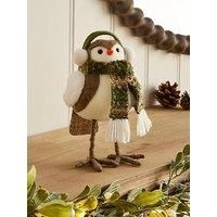 Festive Set Of 2 Felt Robins With Scarfs Christmas Decorations