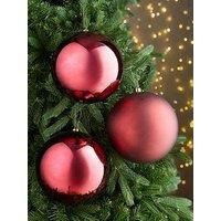 Festive Set 3 Jumbo Baubles 20Cm Red