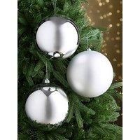 Festive Set 3 Jumbo Baubles 20Cm Silver