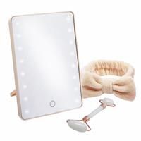 Sensio LED Mirror and Jade Facial Roller Gift Set