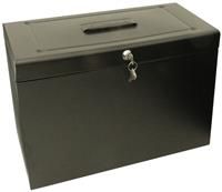 Foolscap Metal File Box  - Black