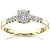 H. Samuel 9Y 0.15Ct Dia Round Illusion With Dia Shoulders
