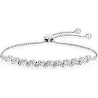 H. Samuel Silver 0.10Ct Diamond Twist Bolo Bracelet