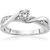 H. Samuel Forever 18W (0.20Ct Centre) 0.33Ct Tw Dia Crossover Shoulder Sol With Dia Shoulder