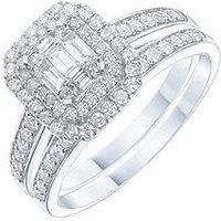 H. Samuel Perfect Fit 9W 0.66Ct Dia Emerald Shaped Bridal Set