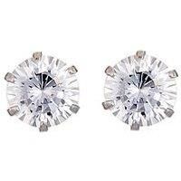 H. Samuel 9Ct White Gold Cubic Zirconia 5Mm Stud Earrings