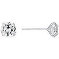 H. Samuel Sterling Silver Cubic Zirconia 6Mm Stud Earrings
