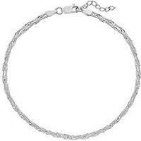 H. Samuel Sterling Silver Twisted Double Chain Anklet